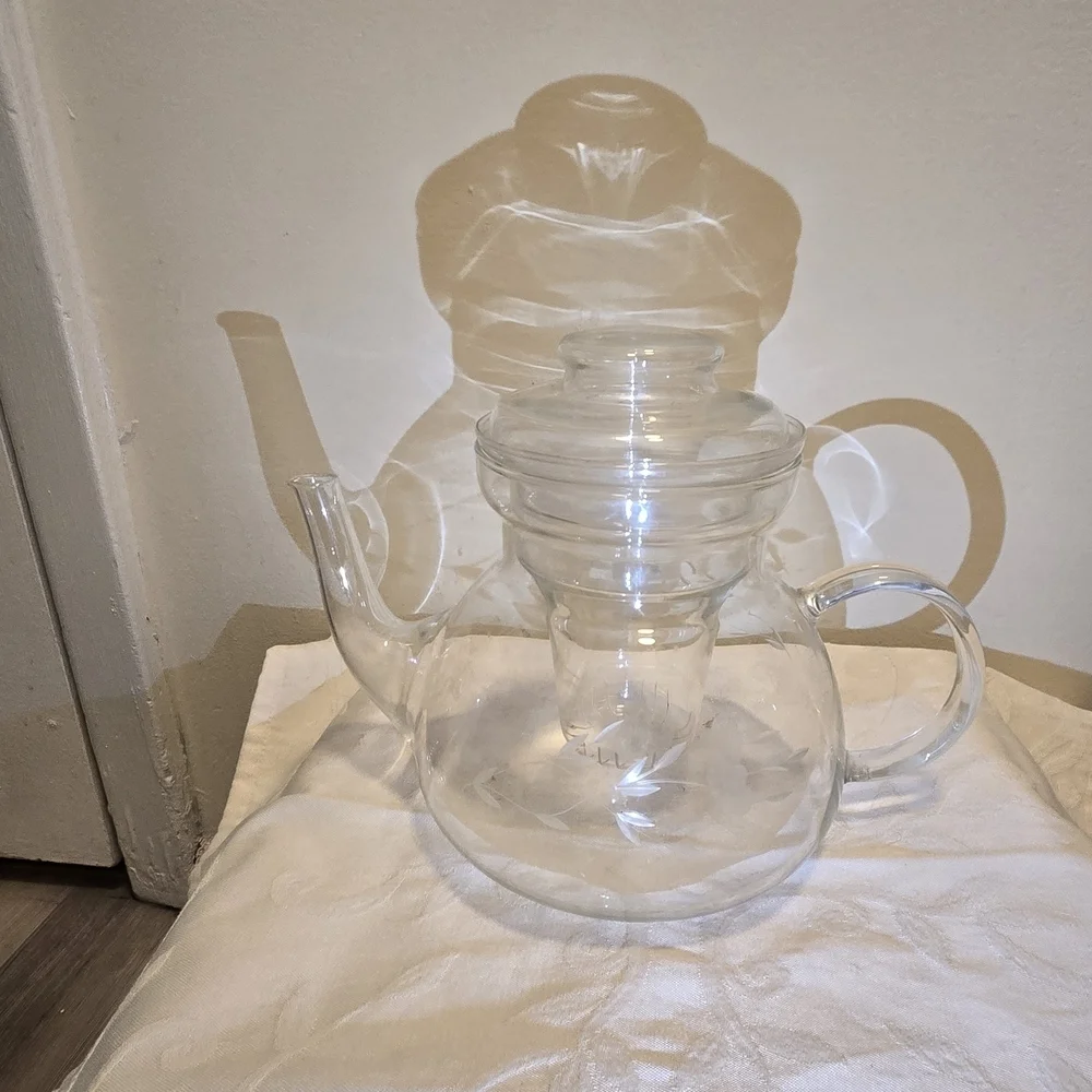 Vintage Princess House Heritage Glass  Teapot With Infuser